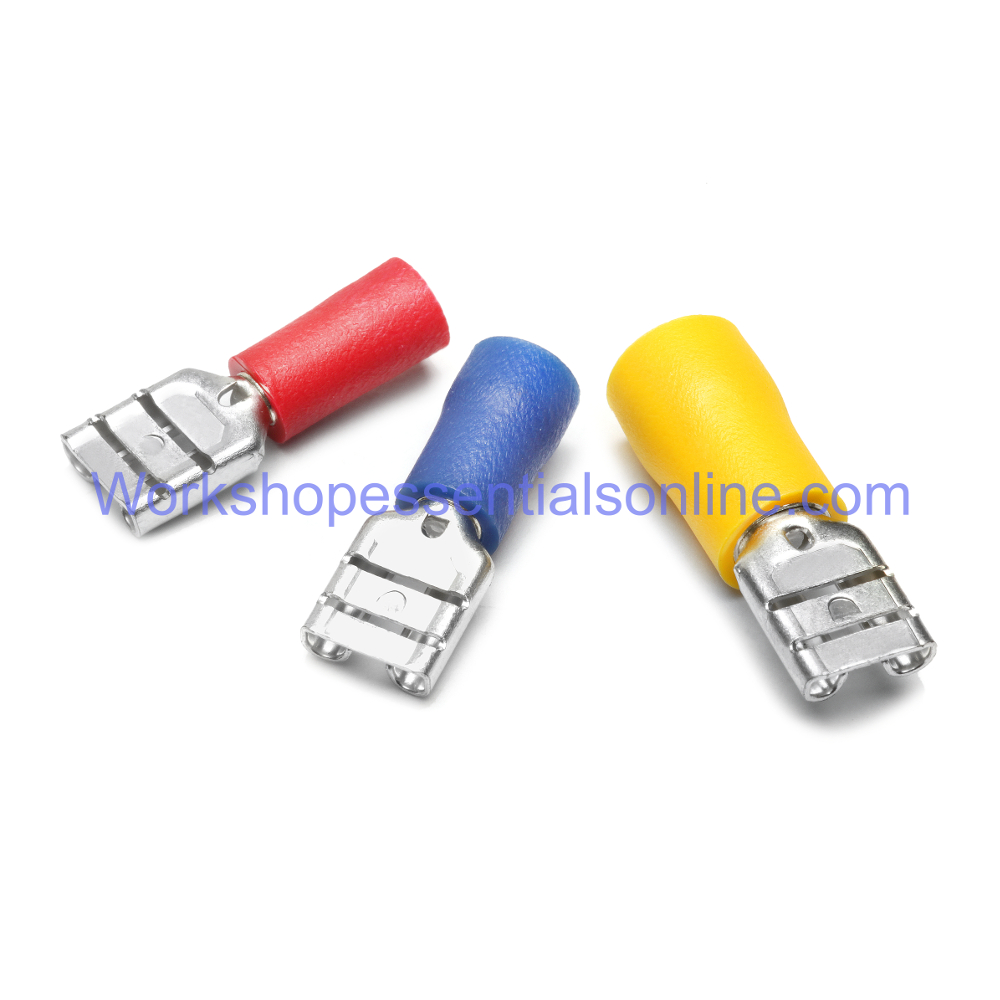 Female Spade Terminals Non Insulated Electric Crimp Connectors RedBlue