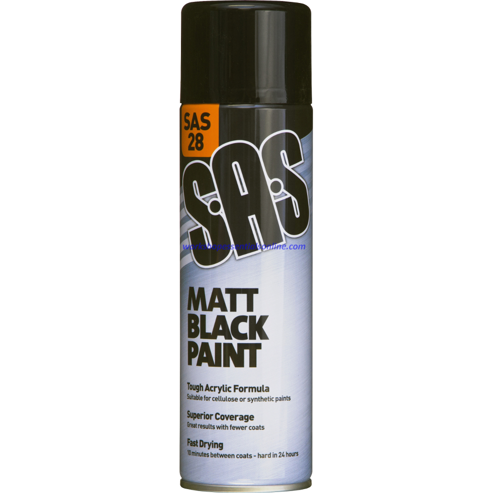 Matt Black Paint 6 x 500ml Fast Drying Large Can SAS286 Essentials Online