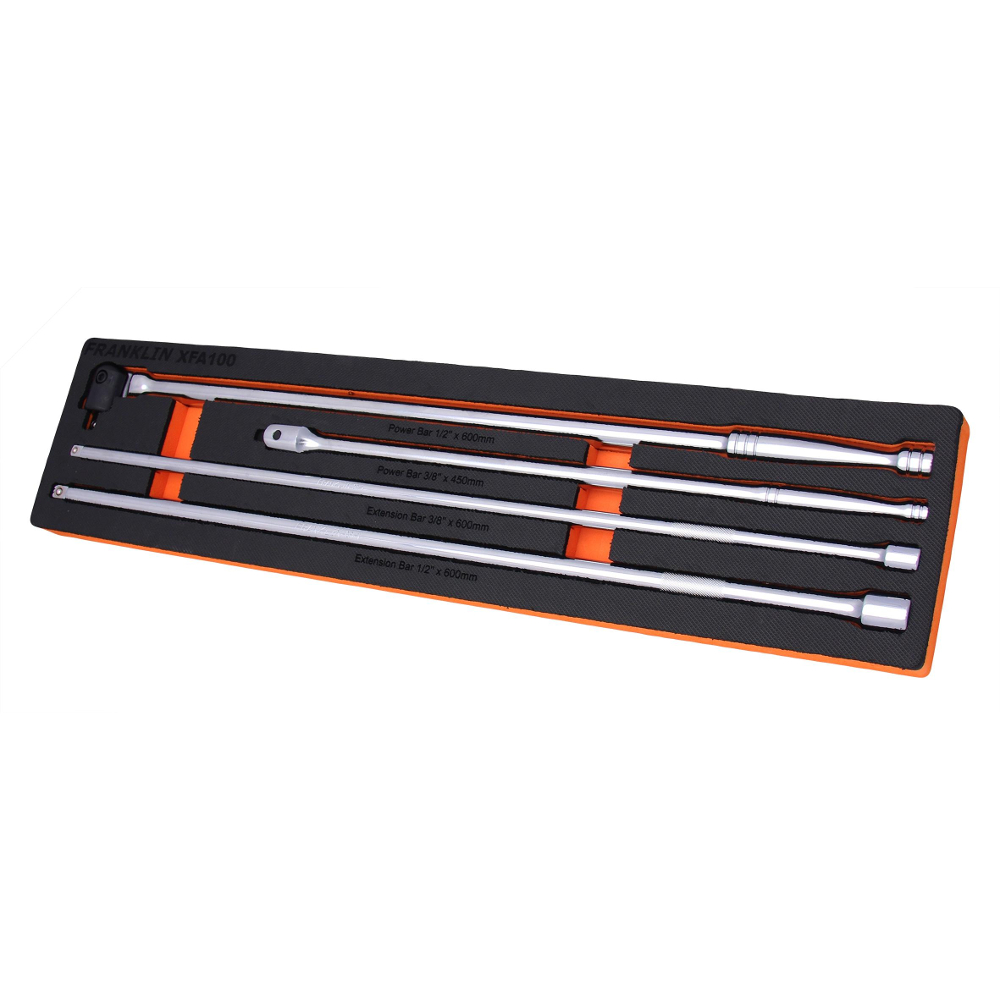 Breaker Bar & Extension 4 Pce Set 3/8″ & 1/2″ Drive Franklin Tools