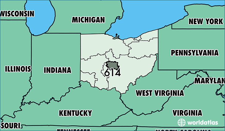 Where Is Area Code 614 / Map Of Area Code 614 / Columbus