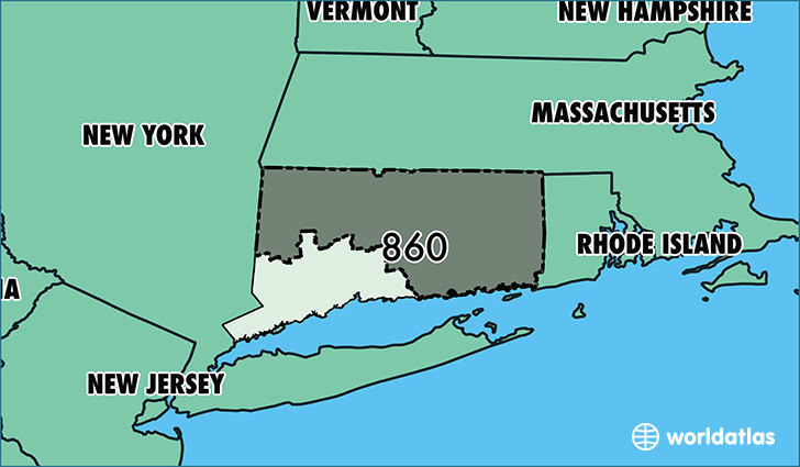 Where Is Area Code 860 / Map Of Area Code 860 / Hartford, CT Area Code
