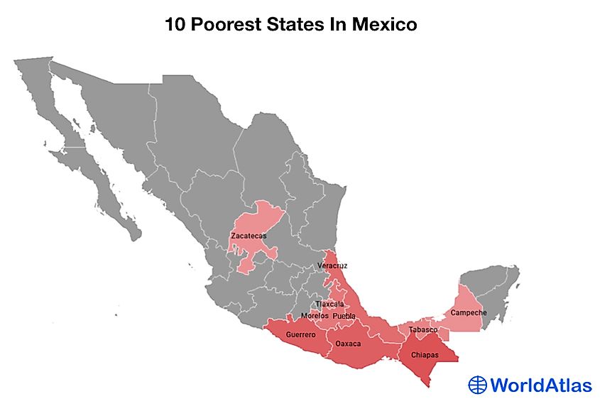 The Poorest States In Mexico WorldAtlas
