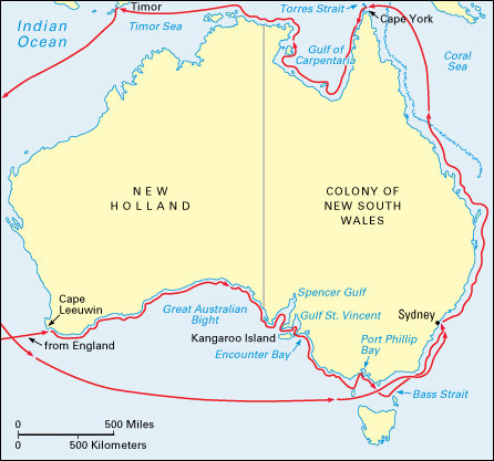 Matthew Flinders Map Of Australia Birthday Candles For Navigator Matthew Flinders | World Book