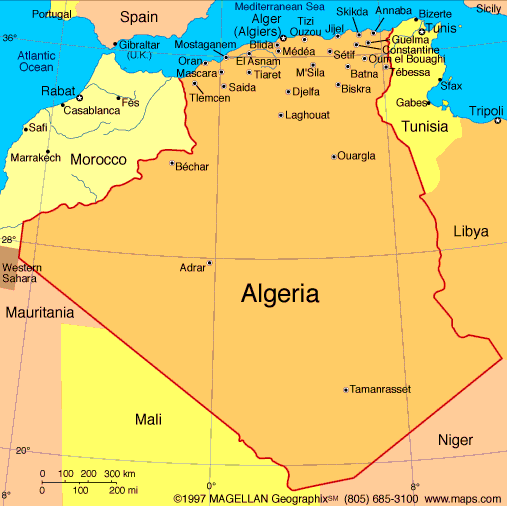 Les Points Douloureux De La Carte D'algérie Google Map Algeria Map