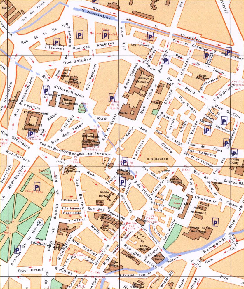 Colmar Frankrike Karta Colmar Map