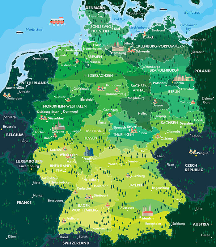 Towns In Germany Map