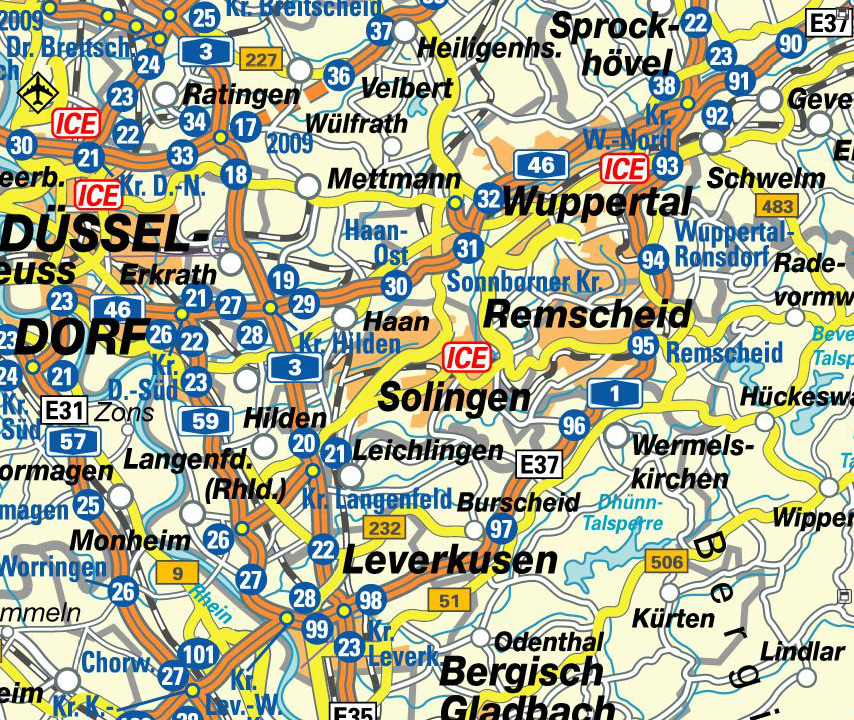 Landkarte Solingen Solingen Map