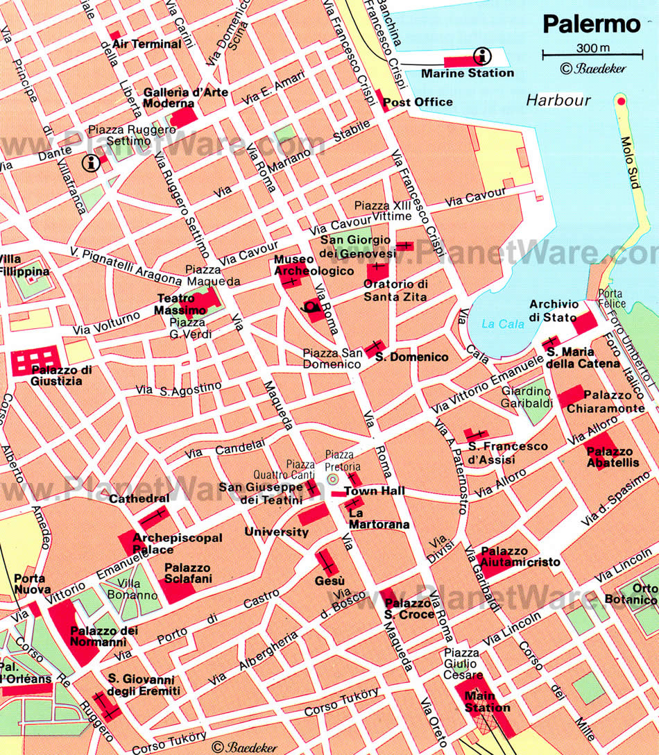Palermo Map Italy