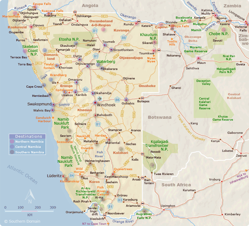 Road Map from Namibia to Mata Mata