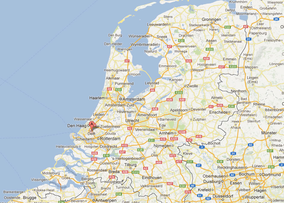 Delft Nederland Kaart Nederland Delft Map Netherlands