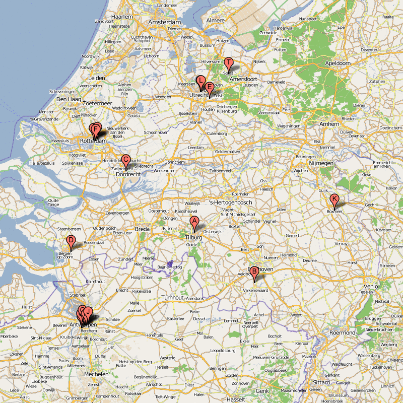Tilburg Nederland Kaart Tilburg Map