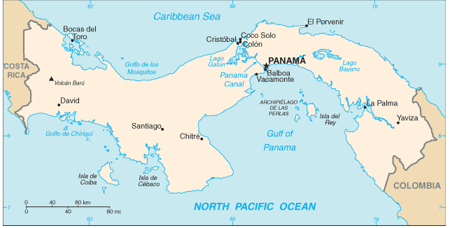 Gulf Of Panama Map New Caledonia in Darien Panama