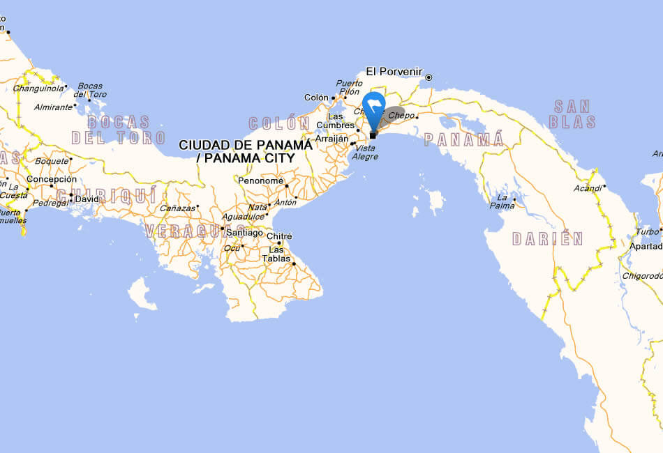 Panama Major Cities Map