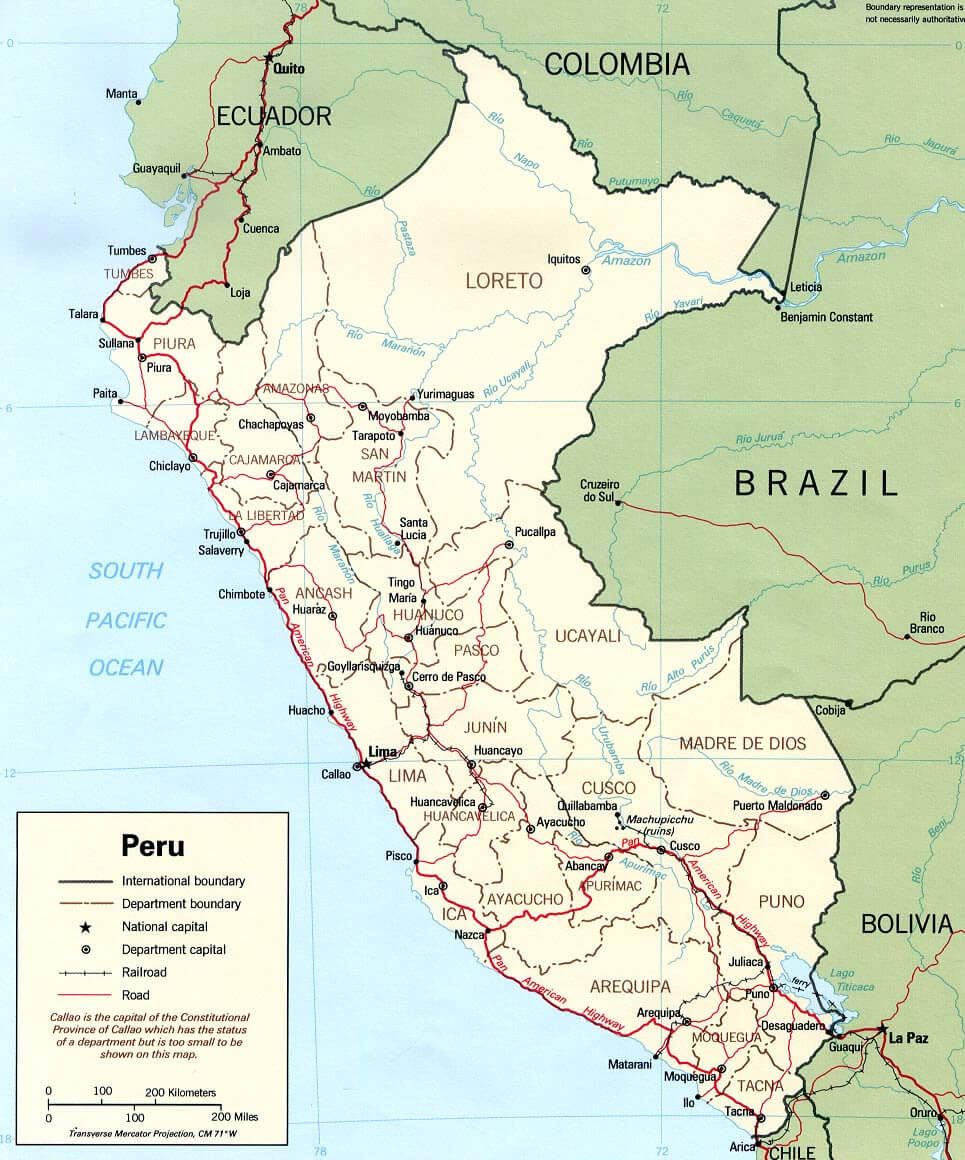 Cities Map of Peru