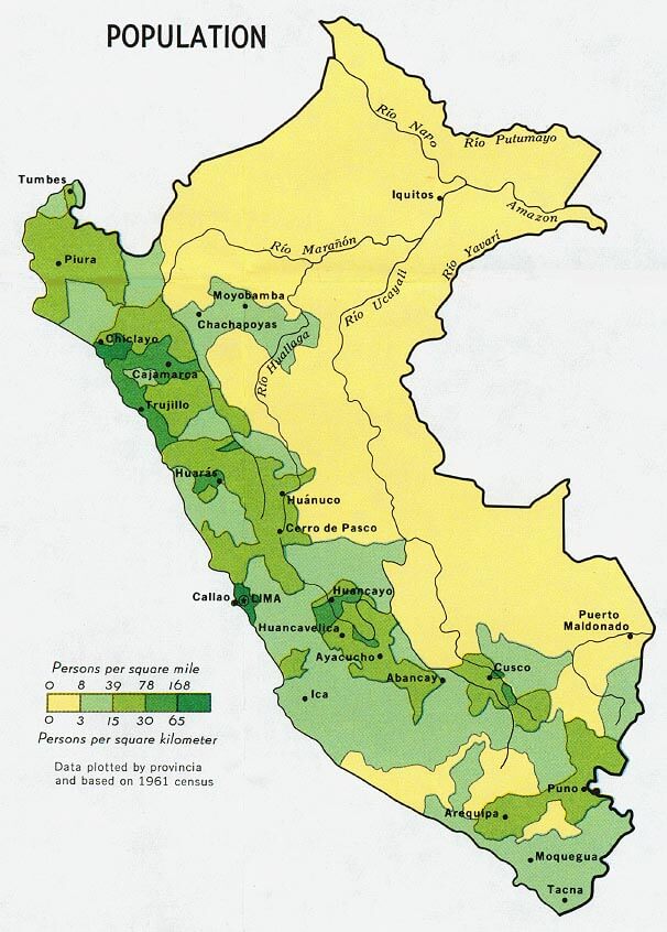 Cities Map of Peru