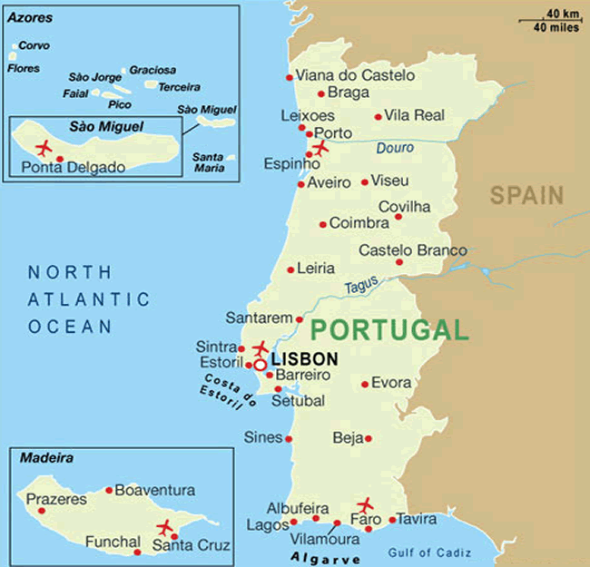 Les Défis De L'île Portugal Carte Portugal In World Map Image / Portugal Geography This map shows a