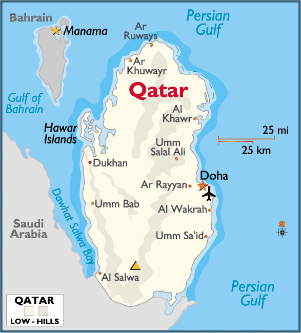 Map Of Qatar And Surrounding Countries Qatar Map
