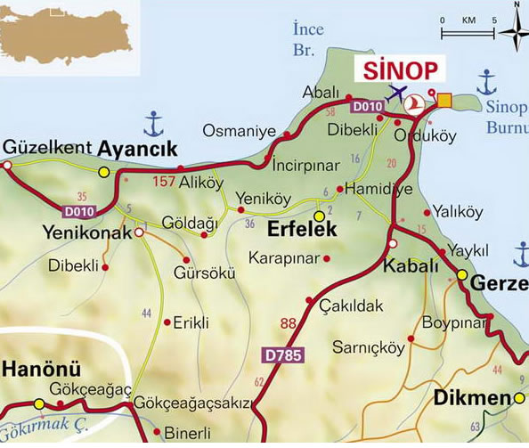 Sinop Map Turkey