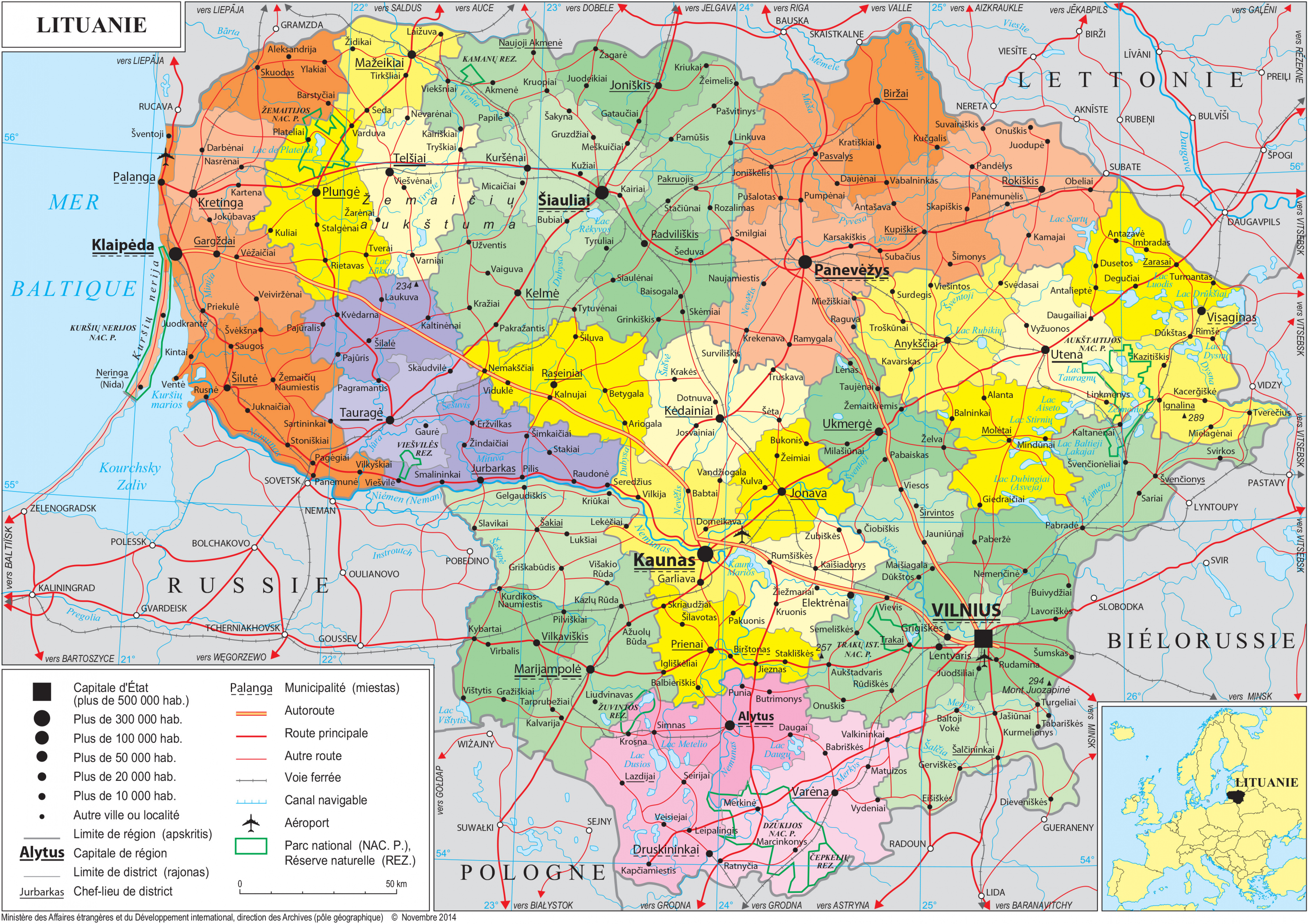 Map Of Lithuania And Surrounding Countries Geopolitical map of Lithuania, Lithuania maps Worldmaps.info