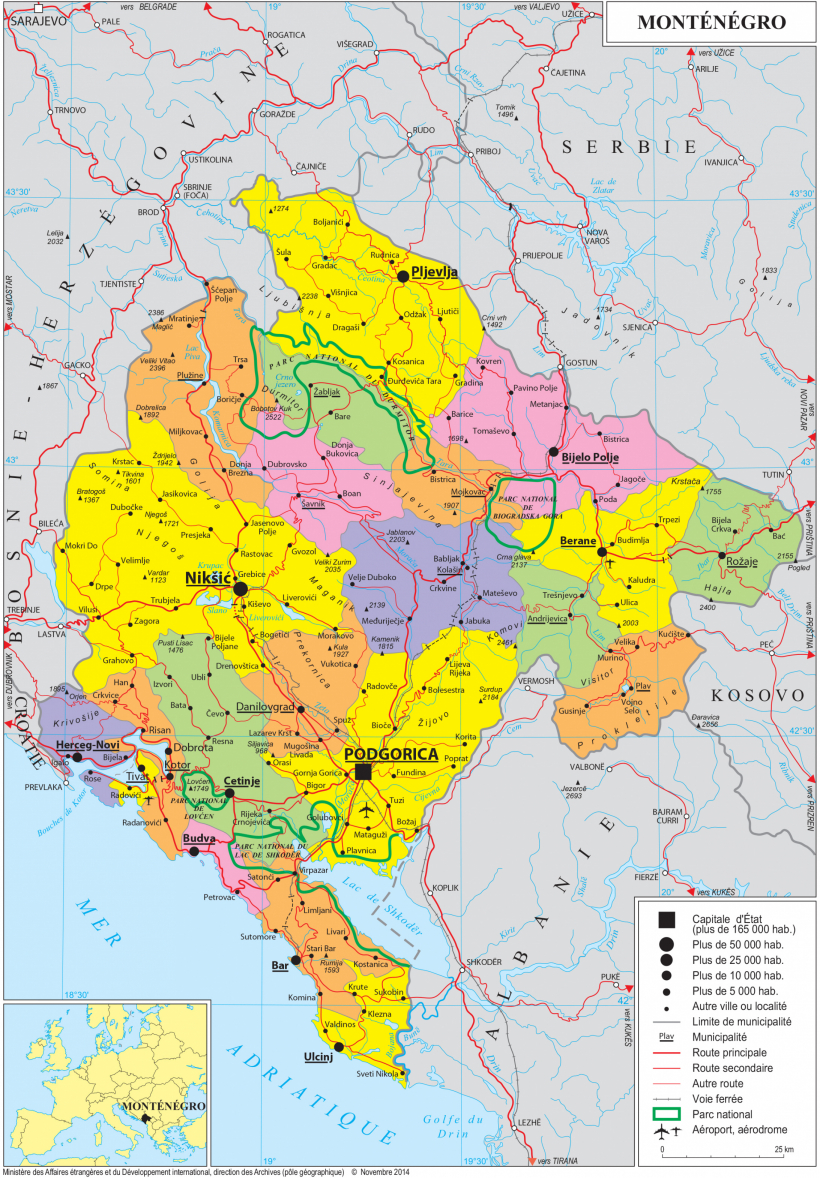 Montenegro Map Europe MapsofWorld.com