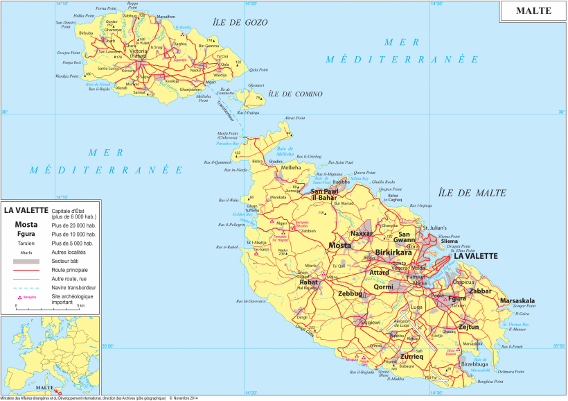 Malta map EUROPE Country map of Malta Greece.