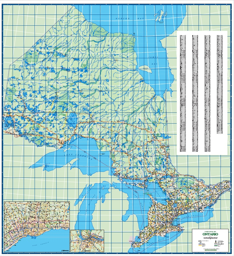 Ontario Wall Map WOM 42"x46" Aluminum An unsurpassed wall map of