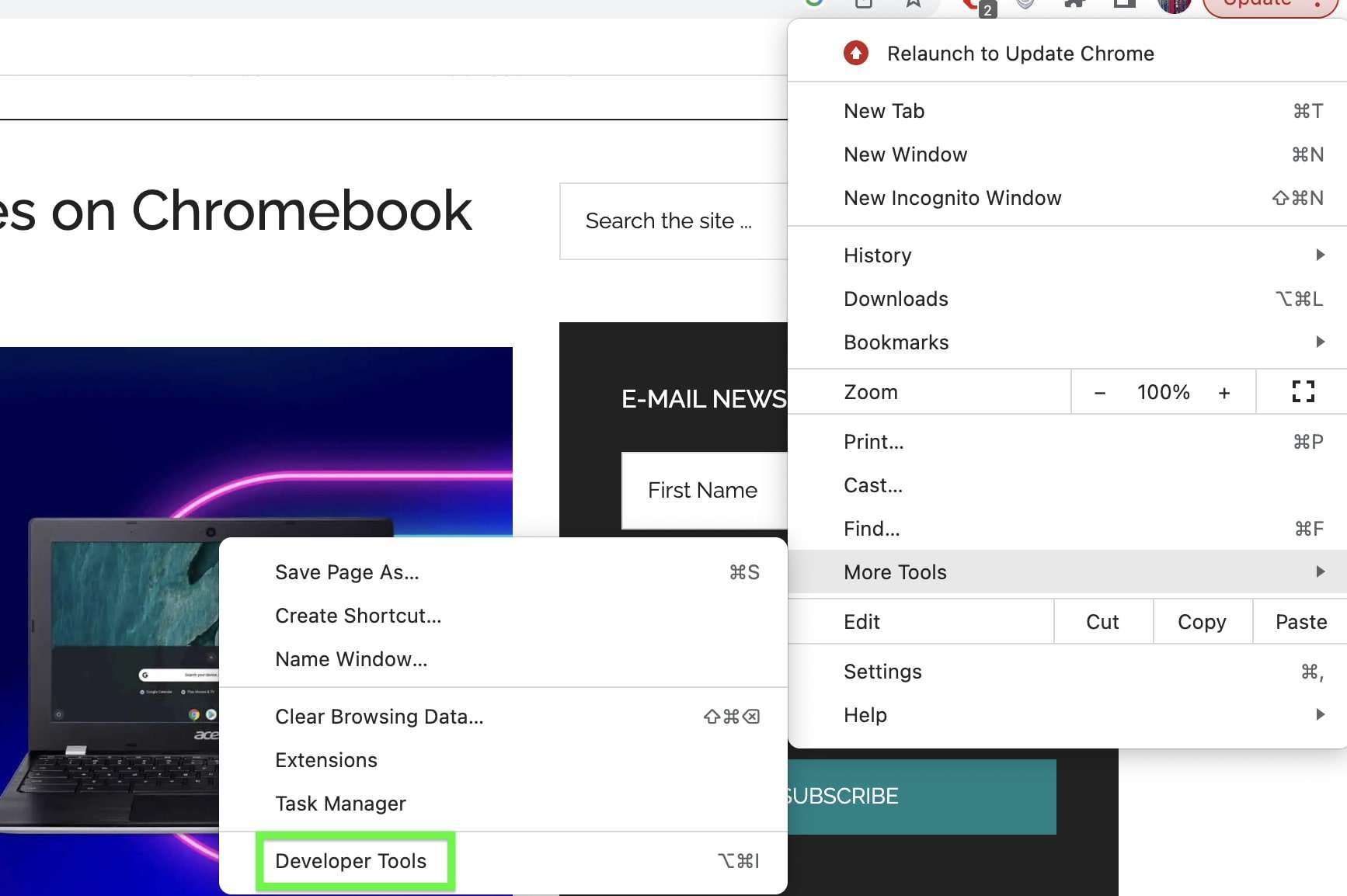 How to Inspect an Element on Chromebook WorldofTablet
