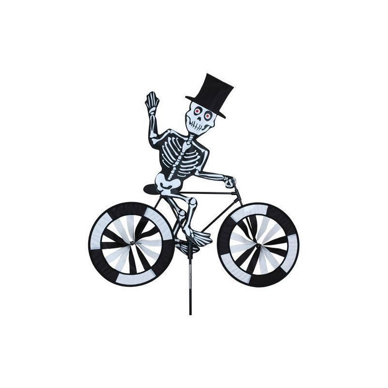 Skeleton on Bicycle Garden Spinner World of Windsocks