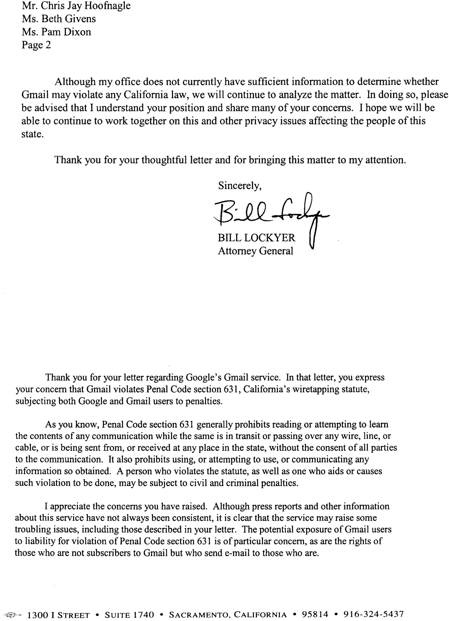 Public Comments June 2004 Response from the State of California