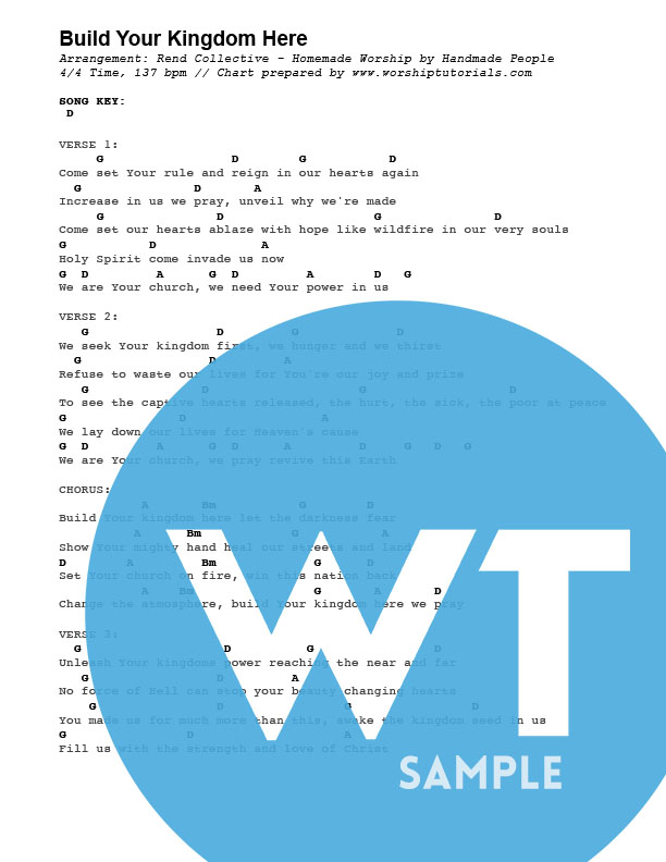Build Your Kingdom Here Rend Collective Chord Charts