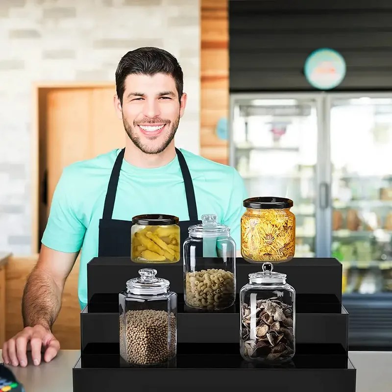 Black Countertop Riser Display Bottle Display Holder factory