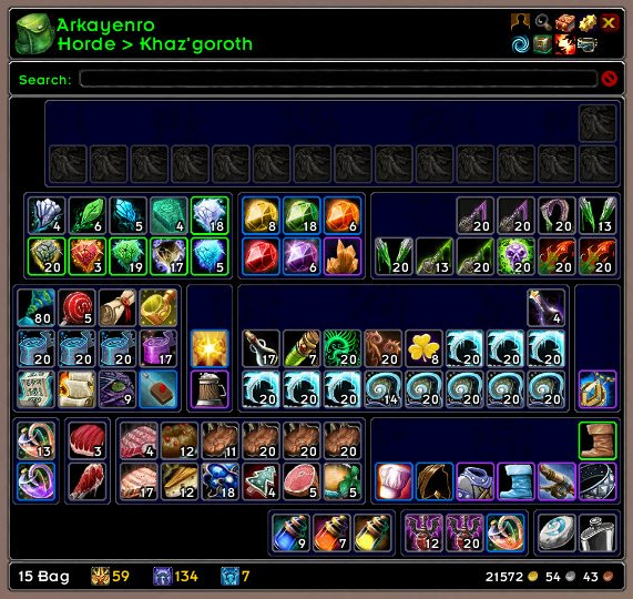 ArkInventory Addon pour WoW Classic 1.13.4