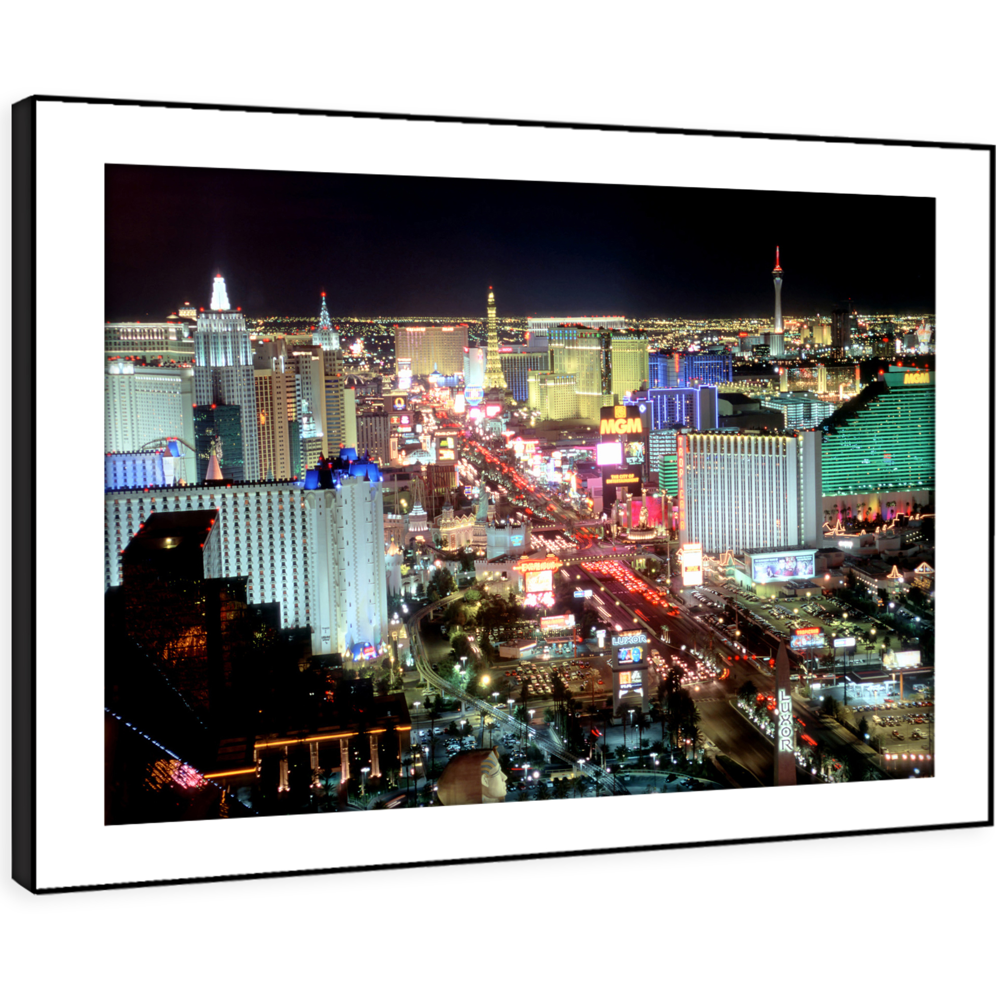 SC227 Las Vegas Night Skyline Landscape Framed Wall Art