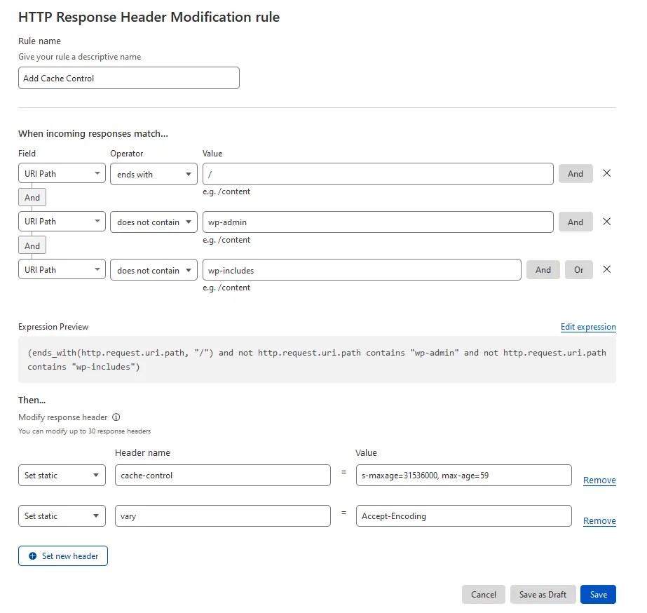 Add a CacheControl Header with Cloudflare Instead of Expires