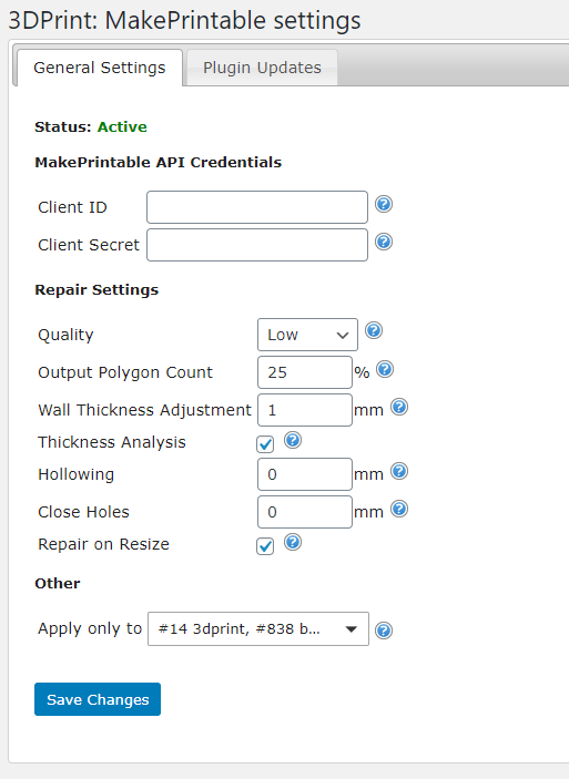 3DPrint MakePrintable addon WordPress 3D Printing