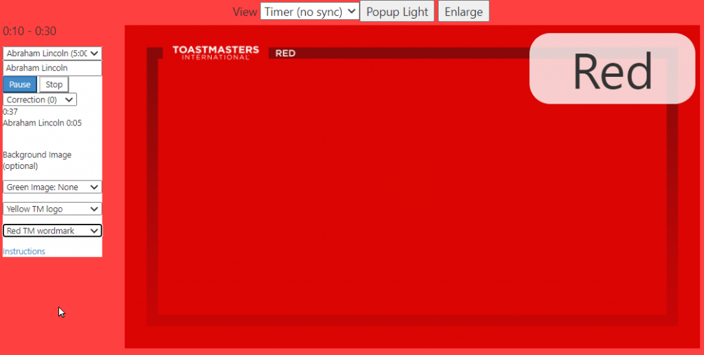 Online Timer Tool WordPress for Toastmasters*