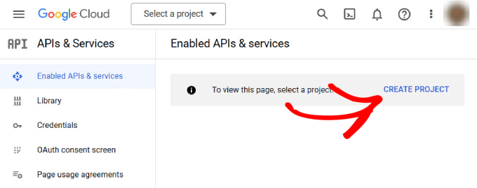 Google Console create a project Google Console create a project