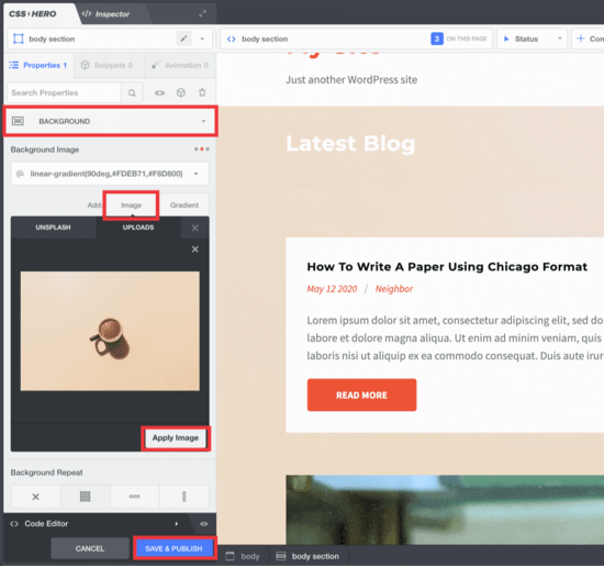 How to Add a Background Image in WordPress