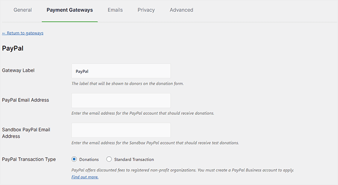 Add payment gateway details Add payment gateway details