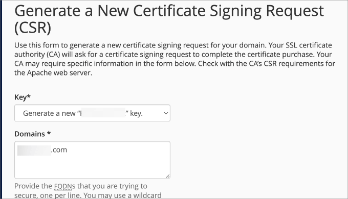 generate a new CSR generate a new CSR