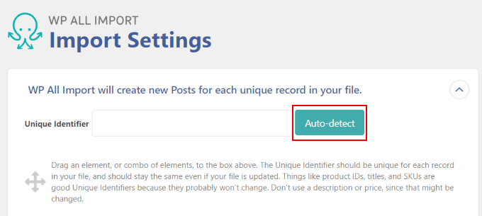 Auto-detect unique identifier Auto-detect unique identifier