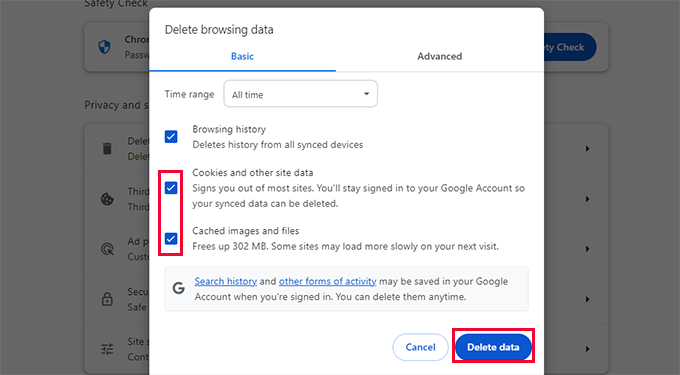 Delete cookies and site data chrome Delete cookies and site data chrome