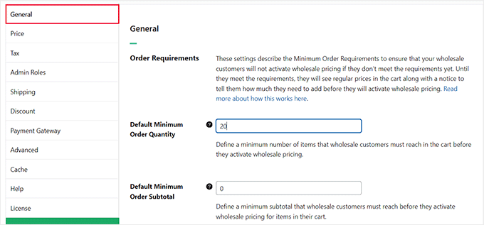 Configure general settings for the Wholesale Suite Configure general settings for the Wholesale Suite