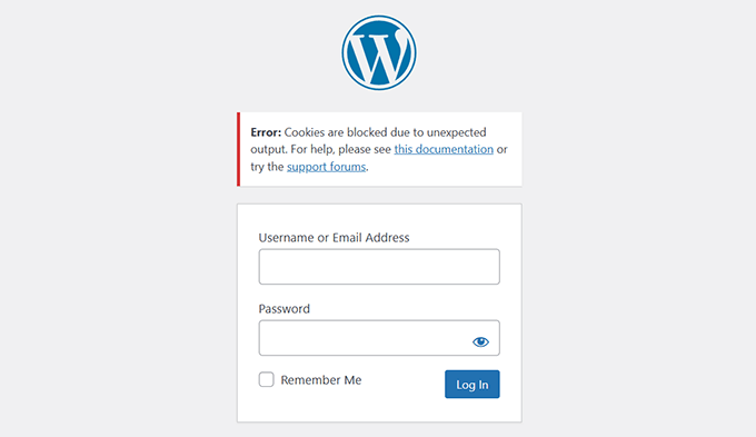 Cookies are blocked due to unexpected output error in WordPress Cookies are blocked due to unexpected output error in WordPress