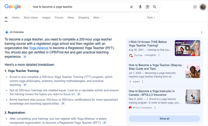 Google AI overview example Google AI overview example