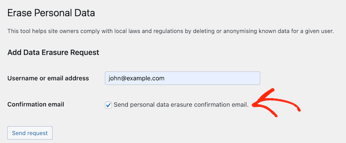 Getting confirmation before deleting the user's personal information Getting confirmation before deleting the user's personal information