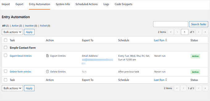 Form entry automation dashboard Form entry automation dashboard