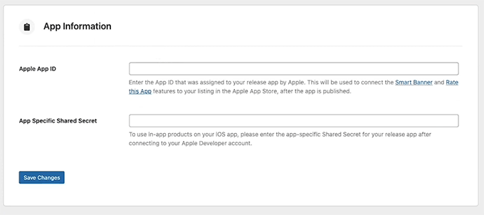 Add app info details in BuddyBoss Add app info details in BuddyBoss