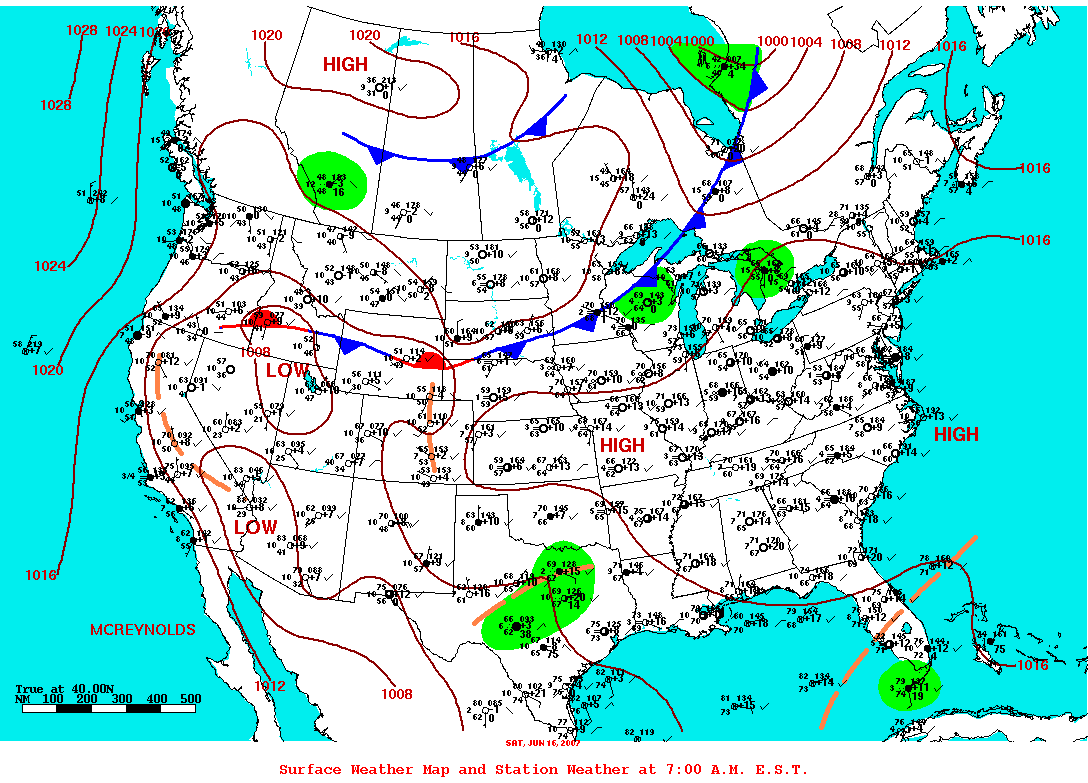 Surface Weather and Station Plots