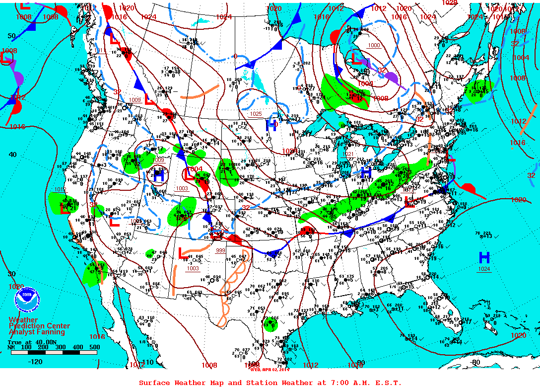 A Surface Weather Map Will Typically Have Contours Of Constant Surface Weather and Station Plots